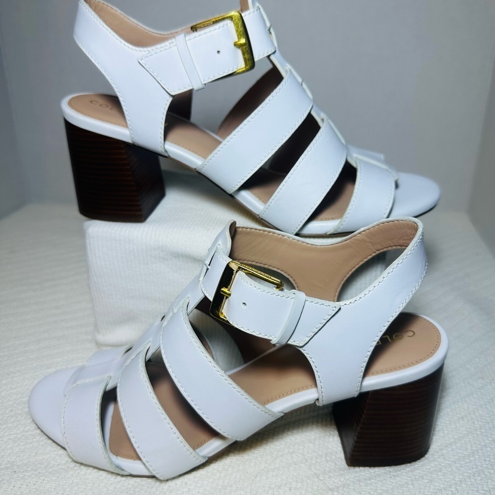 Cole Haan 360 Elegant White Strappy Sandals